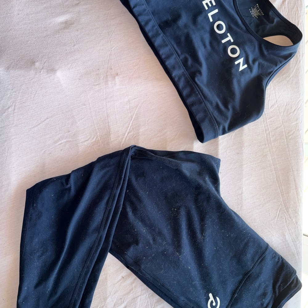 Peloton Cadent Navy Active Leggings and Sports Bra Set 2X